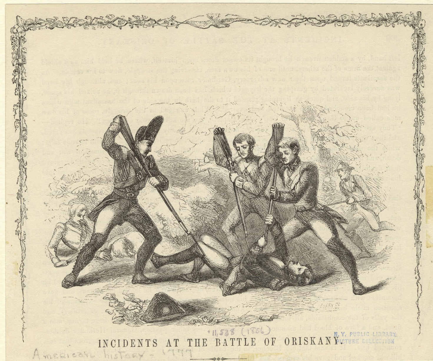 The Miriam and Ira D. Wallach Division of Art, Prints and Photographs: Picture Collection, The New York Public Library. “Incidents at the Battle of Oriskany” New York Public Library Digital Collections